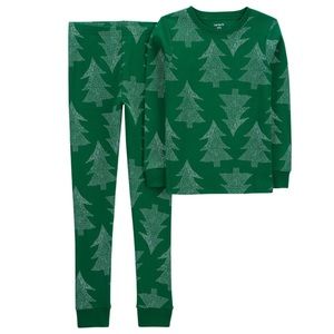 Carter’s Kids Dotted Tree Christmas Winter Shirt and Pants Pajamas